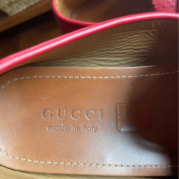 Gucci Diamante red leather loafers size 9 display picture 3